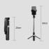 Jmary KT-219 6 Sections Extendable Selfie Stick Tripod Stand with Remote Control - Black